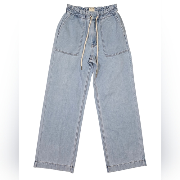 Marea By Liz Joy Pants - MAREA By Liz Joy Paper Bag Light Blue Denim With Drawstring Size XXS NWT